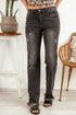 Raw Hem Straight Leg Jeans